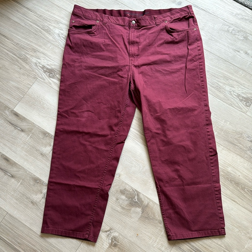 Harbor Bay HB Continuous Comfort Maroon Jeans Pants 48/30 Size 48